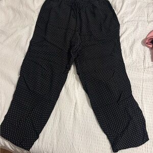 Talbots Black and White Polka Dot Wide Leg Pants